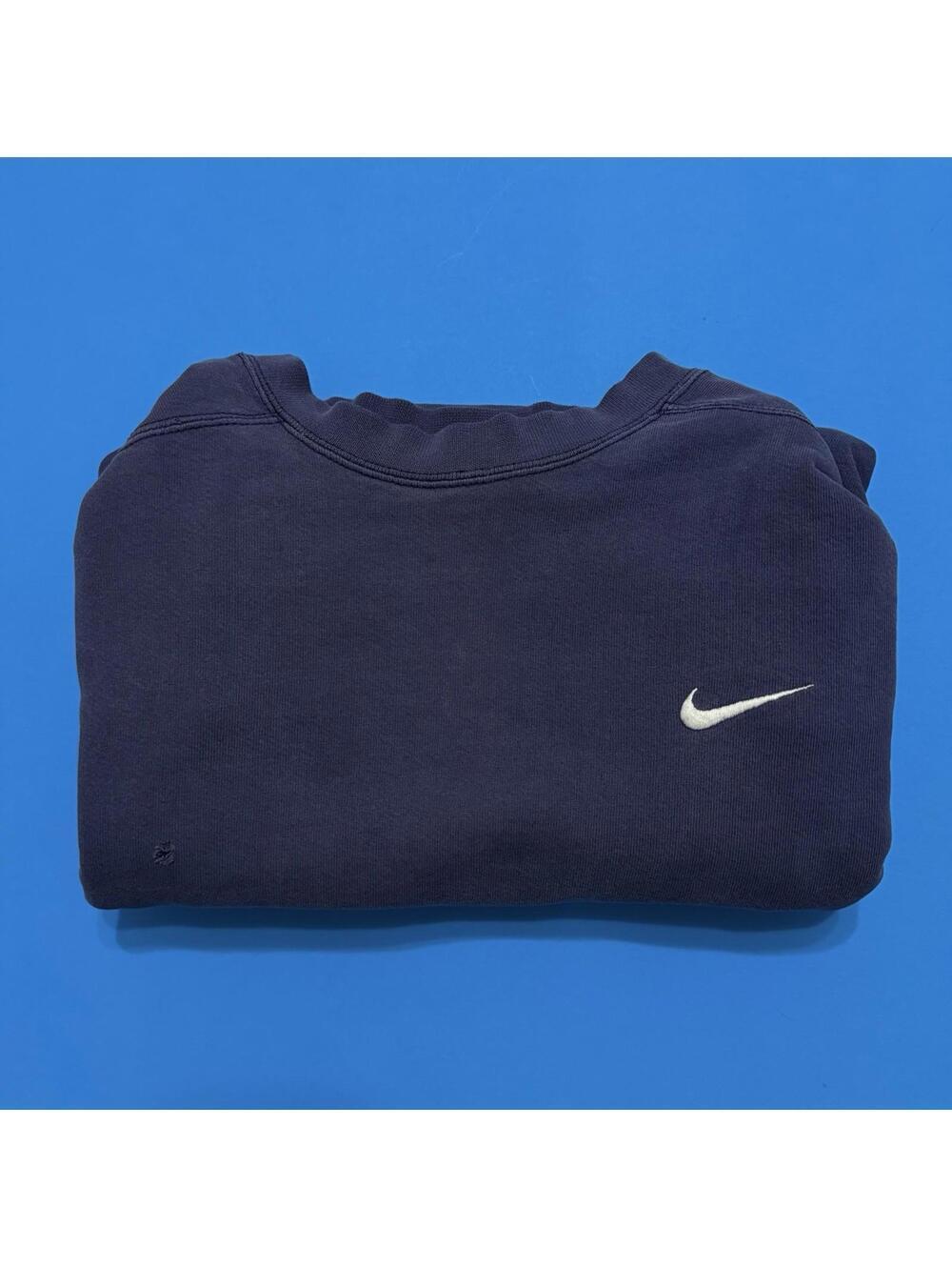 Vintage Y2K Nike Navy WhiteTags Swoosh Crewneck Sweatshirt Men Medium
